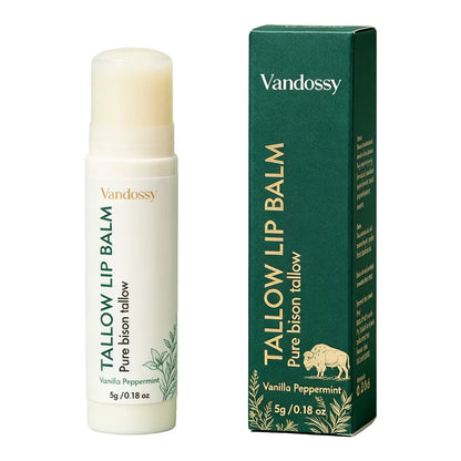 Grass Fed Organic Beef Tallow Lip Balm Stick-Waterproof Herbal Moisturizer 5G