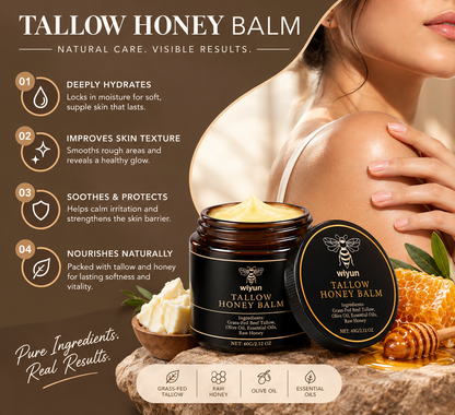 Beef Tallow & Honey Brightening Cream for Hydrated, Smooth & Glowing Skin