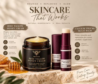 Beef Tallow & Honey Brightening Cream for Hydrated, Smooth & Glowing Skin