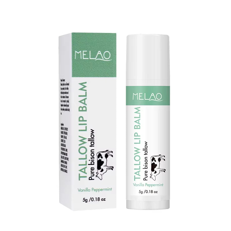 Grass Fed Organic Beef Tallow Lip Balm Stick-Waterproof Herbal Moisturizer 5G