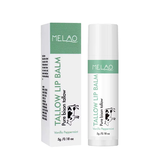 Grass Fed Organic Beef Tallow Lip Balm Stick-Waterproof Herbal Moisturizer 5G